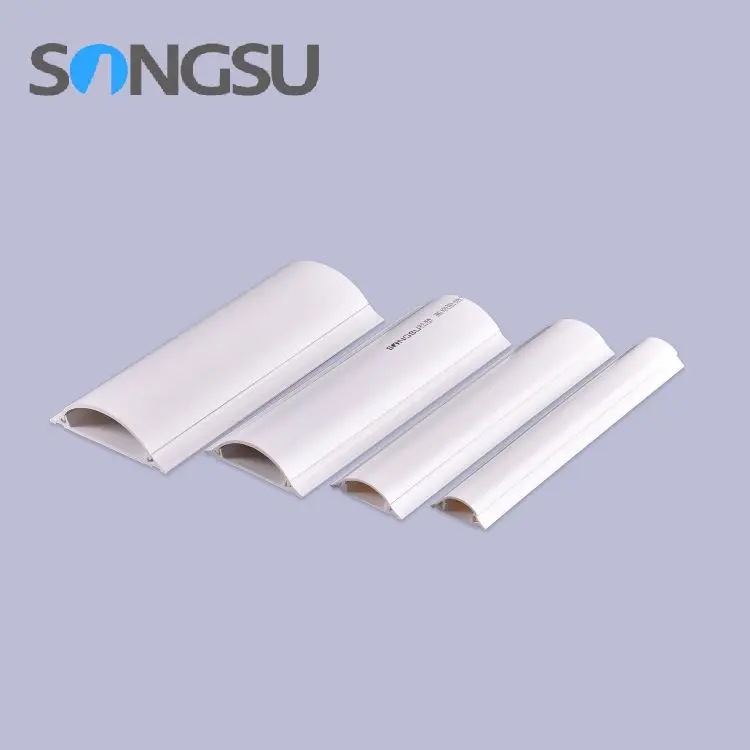 Factory Supply All Sizes PVC Floor Mouted Trunking Electrical Cord Cover For Floor