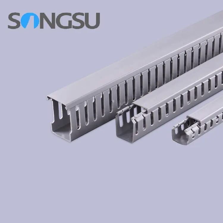 Flame-Resisting PVC Slotted Canaleta Ducts PVC Panel Slotted Trunking