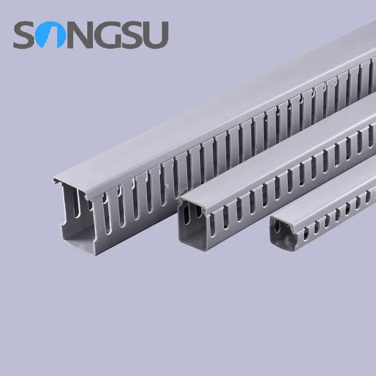 Flame-Resisting PVC Slotted Canaleta Ducts PVC Panel Slotted Trunking