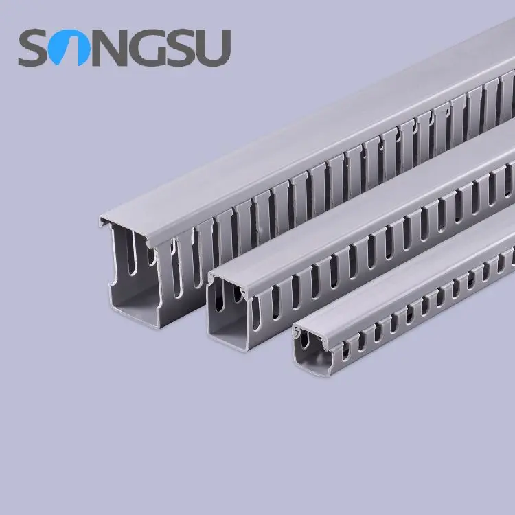 Flame-Resisting PVC Slotted Canaleta Ducts PVC Panel Slotted Trunking