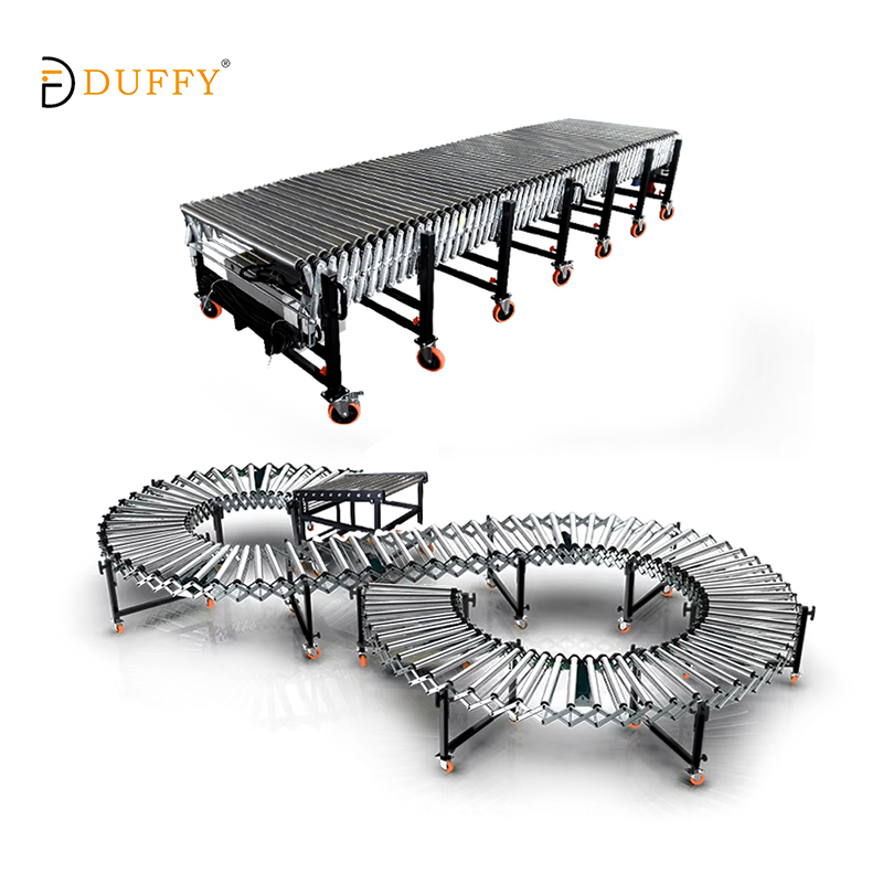 Accordion Flexible Powered Roller Conveyor System