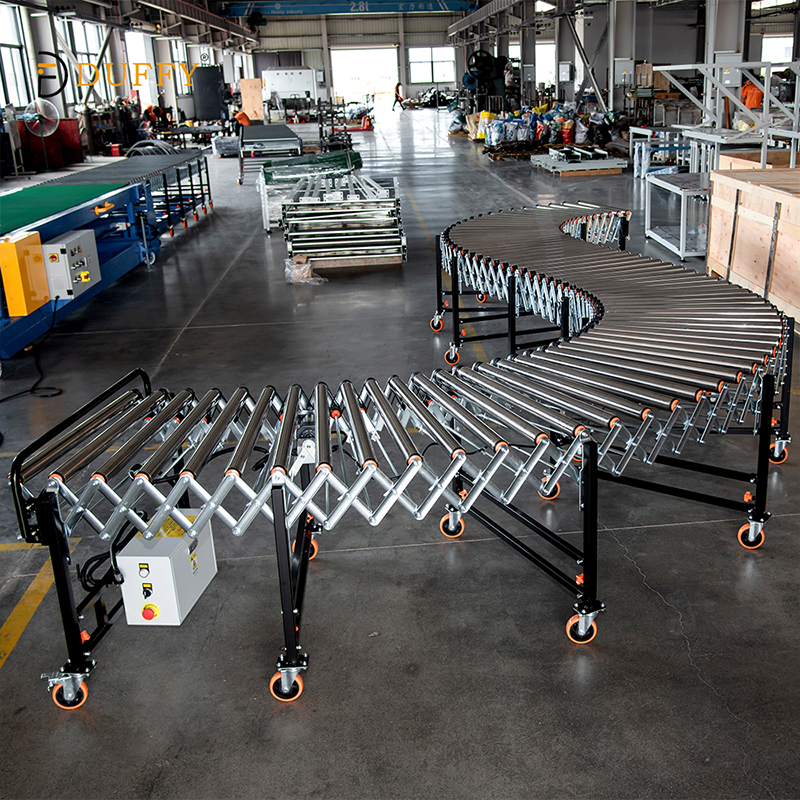 Powered Flexible Expandable Roller Conveyor
