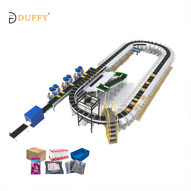 Tilt Tray Packaging Conveyor Sorting Belt System