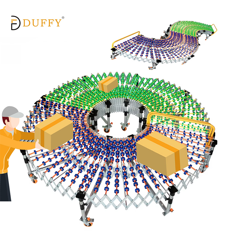 Flexible Gravity Roller Conveyor With Skate Wheels