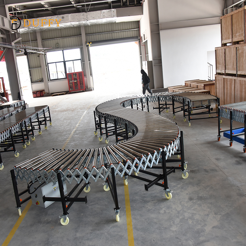 Powered Flexible Expandable Roller Conveyor