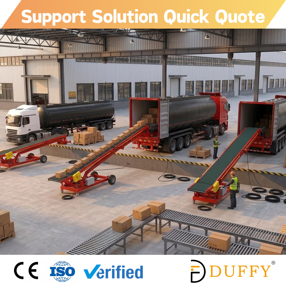 telescopic boom conveyor belt for truck loading