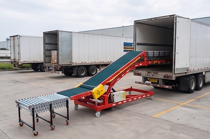 Telescopic Belt conveyor for truck loading unloading Telescopic Belt conveyor for truck loading unloading
