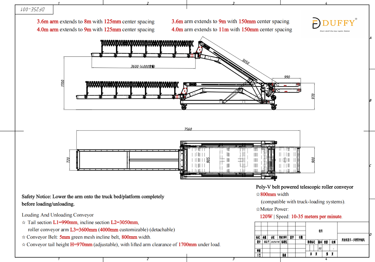 unloading belt conveyor