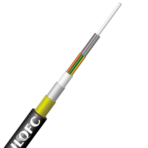 Power Line Aerial Deployment Aramid Reinforced ADSS Optical Cable With Maximum Allowable Tension