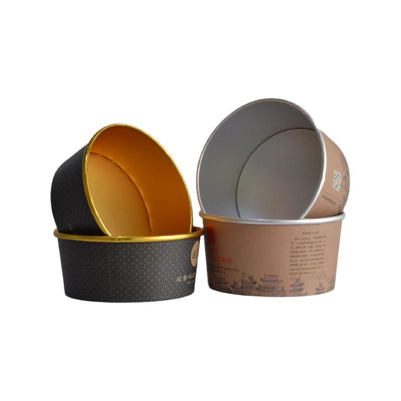 32 Oz Large Aluminum Gold Foil Coated Oil Proof Paper Bowls