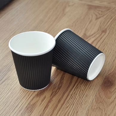 Bamboo Pulp Paper Biocup Kraft Ripple Paper Hot Drink Cups