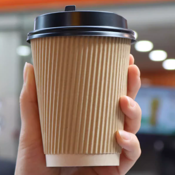 Bamboo Pulp Paper Biocup Kraft Ripple Paper Hot Drink Cups
