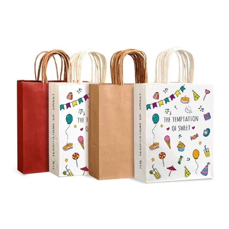 Recycled Brown Kraft Paper Gift Bags With Handles