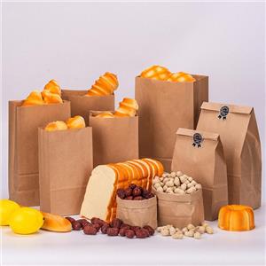 Take Away Packaging Kraft Brown Paper Bag for Bread
