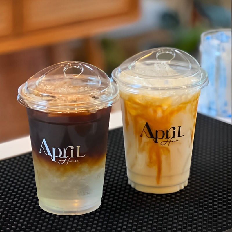 Printed Clear Plastic Pla Cups 95 Caliber Transparent Pla Disposable Clear Coffee Cups