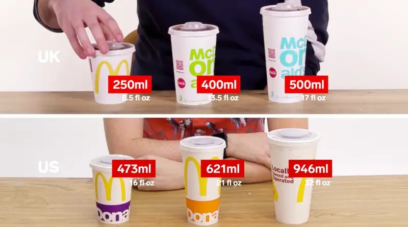 how many ounces are mcdonalds large cups