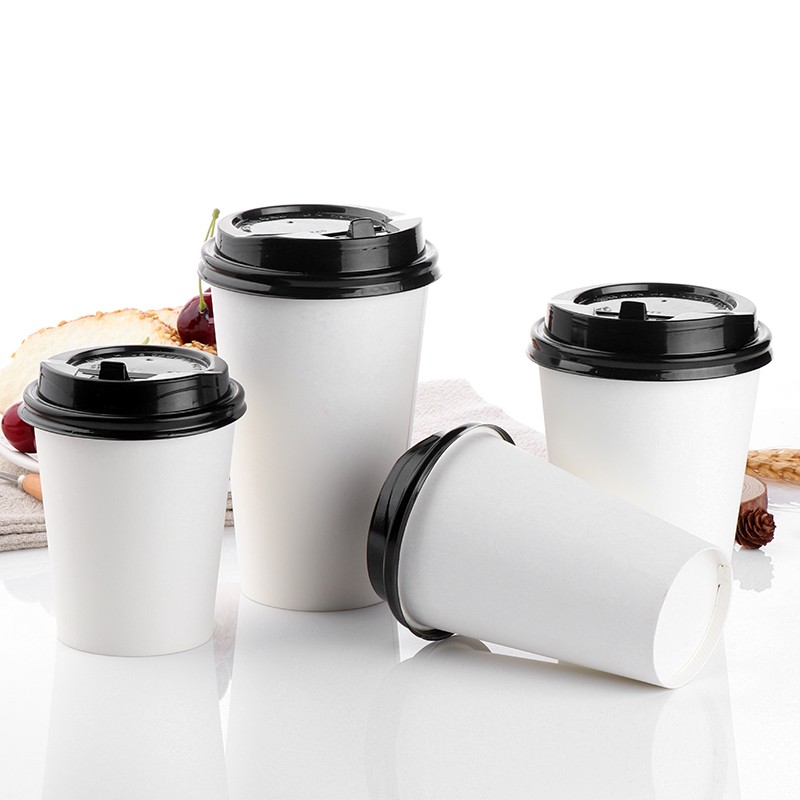 Disposable Single Wall Paper Cups 6oz 8oz 12oz etc Takeaway Coffee Cup to Go Hot Coffee Paper Cups with Lids