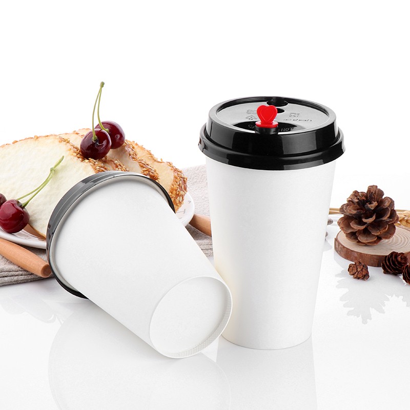Disposable Single Wall Paper Cups 6oz 8oz 12oz etc Takeaway Coffee Cup to Go Hot Coffee Paper Cups with Lids