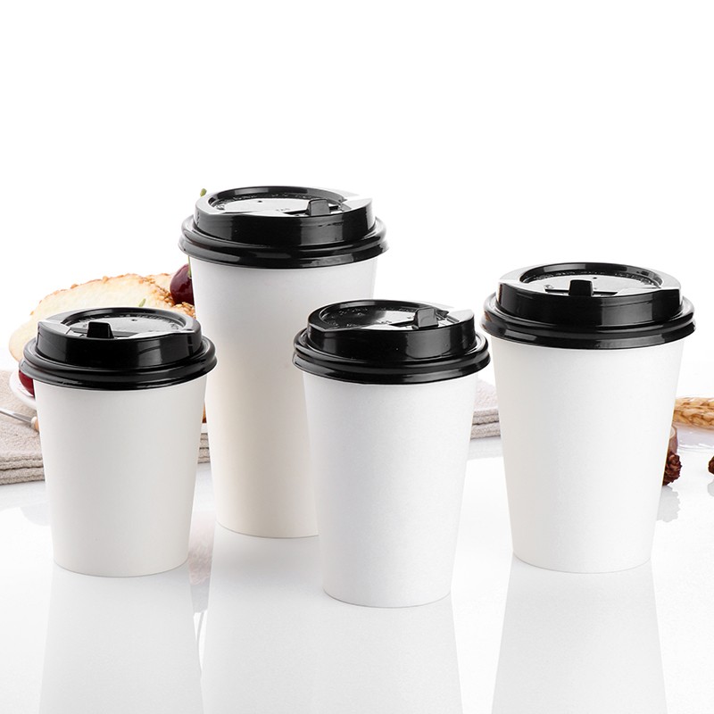 Disposable Single Wall Paper Cups 6oz 8oz 12oz etc Takeaway Coffee Cup to Go Hot Coffee Paper Cups with Lids