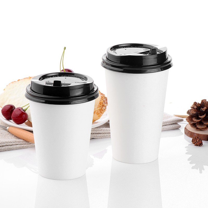 Disposable Single Wall Paper Cups 6oz 8oz 12oz etc Takeaway Coffee Cup to Go Hot Coffee Paper Cups with Lids