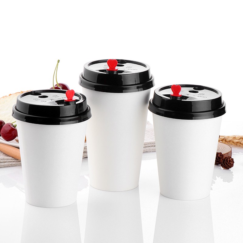Disposable Single Wall Paper Cups 6oz 8oz 12oz etc Takeaway Coffee Cup to Go Hot Coffee Paper Cups with Lids