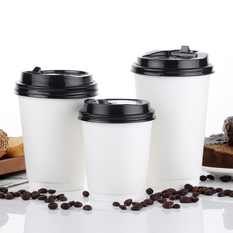 Custom LOGO Cafe Takeaway Cardboard 6oz 8oz 12oz 16 oz etc Cup for Hot Drink Double Wall Disposable Paper Coffee Cup With Lid