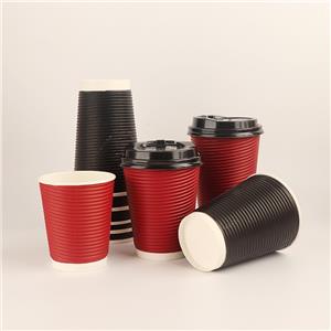 Environmental Custom Printed Insulated 14oz Disposable 400ml etc Ripple Wall Beverage Paper Cup with Lids