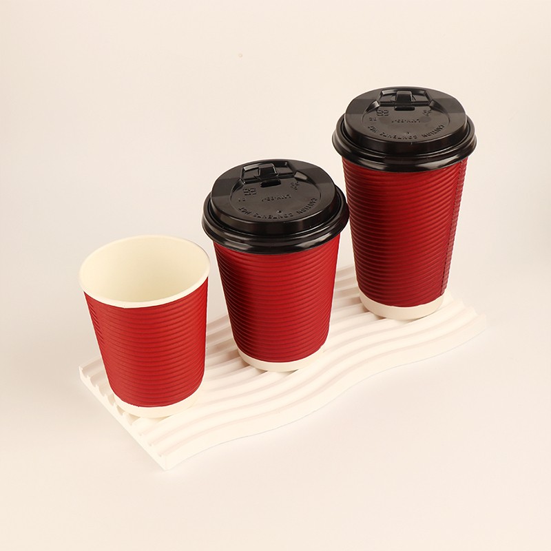 Environmental Custom Printed Insulated 14oz Disposable 400ml etc Ripple Wall Beverage Paper Cup with Lids
