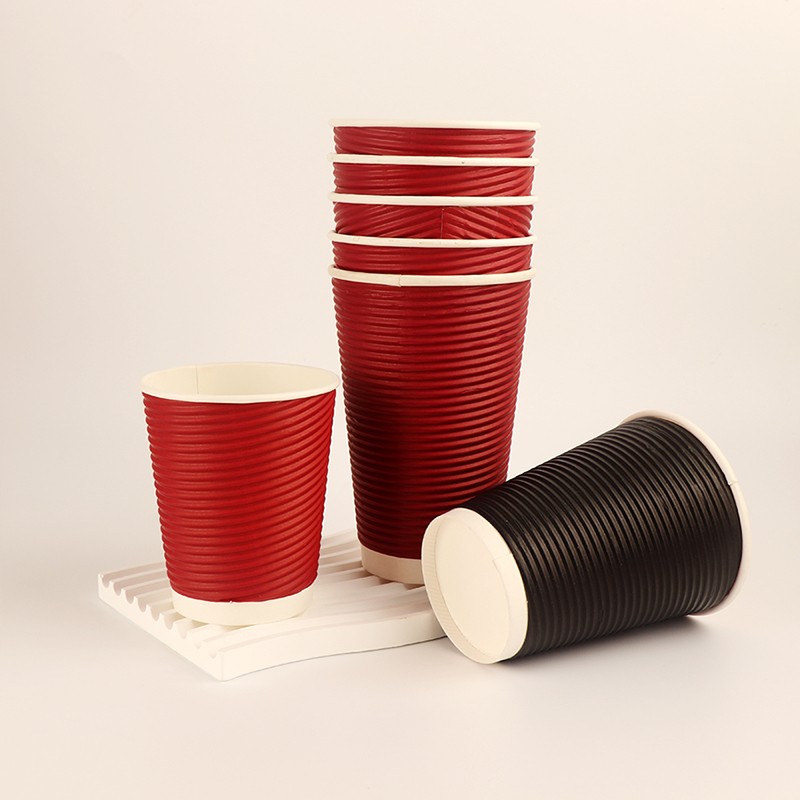 Environmental Custom Printed Insulated 14oz Disposable 400ml etc Ripple Wall Beverage Paper Cup with Lids