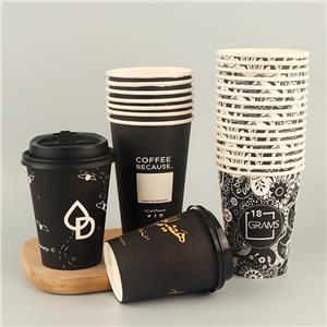 Customized Printed logo Disposable Single Wall Paper Cups 6oz 8oz 12oz etc Takeaway Coffee Cup to Go Hot Coffee Paper Cups with Lids