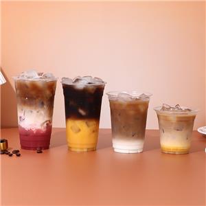 98 12oz 14oz 16oz 18oz 20oz etc Custom Clear Disposable Plastic Cup PET Beverage Cup for Milk Tea Coffee Cold Drinks Milk Tea and Coffee