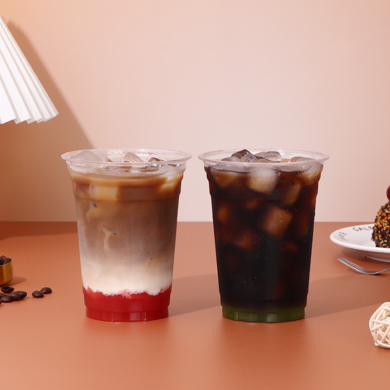 98 12oz 14oz 16oz 18oz 20oz etc Custom Clear Disposable Plastic Cup PET Beverage Cup for Milk Tea Coffee Cold Drinks Milk Tea and Coffee