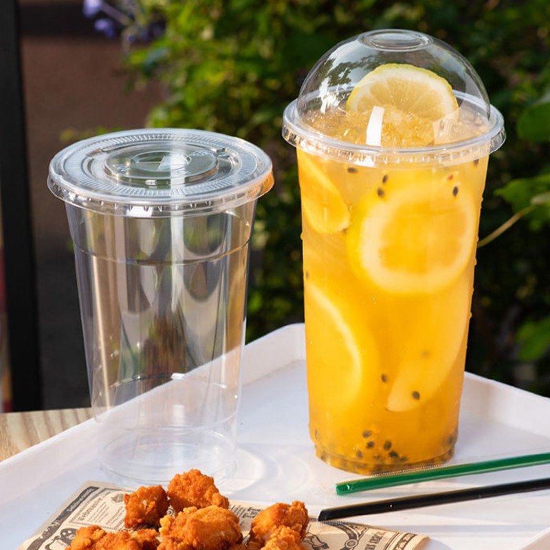 High Transparent 107mm Caliber PET Plastic Cups Disposable Beverage Cups for Cold Drinks Coffee-Custom Manufacturer Wholesale