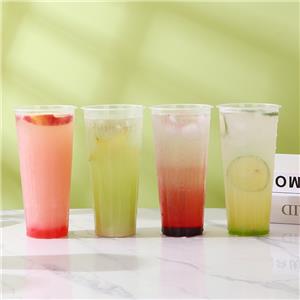 Customizable disposable high transparency plastic cup 90 caliber injection molded transparent/frosted PP plastic cup with lid