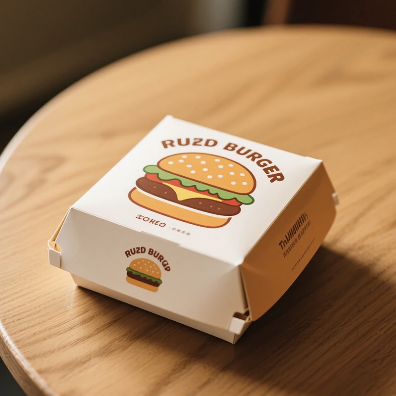 Hamburger Box Custom Disposable Fast Food Packaging Takeout Cardboard Burger Paper Box Chip French Fries Hot Dog Fried Chicken