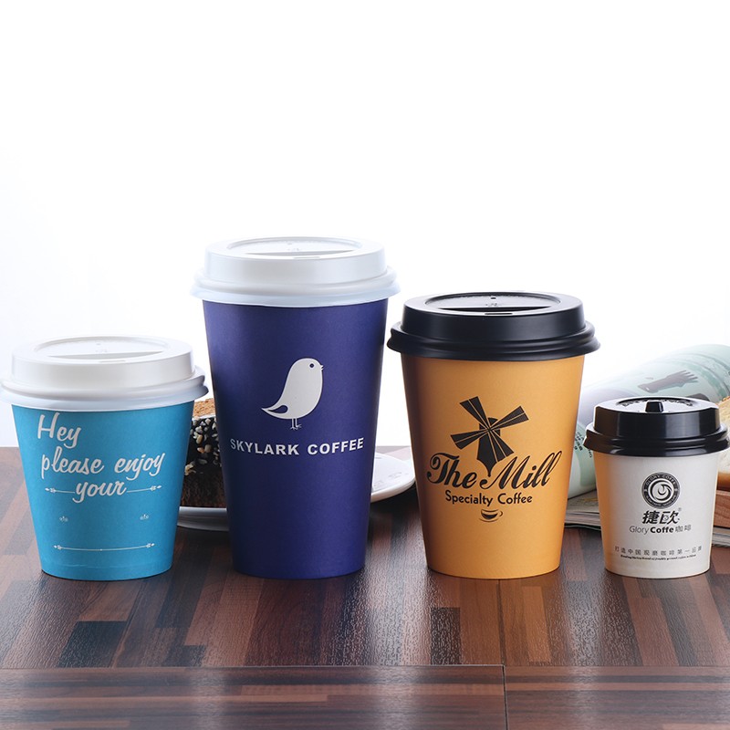 Custom Design Single Wall 8oz Disposable Hot Coffee Paper Cups