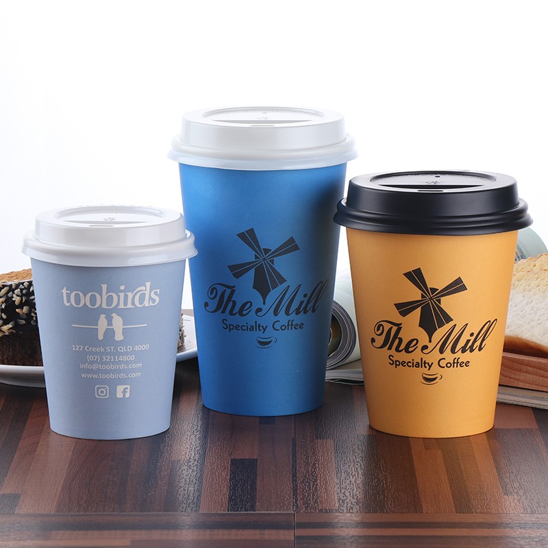 Custom Design Single Wall 8oz Disposable Hot Coffee Paper Cups