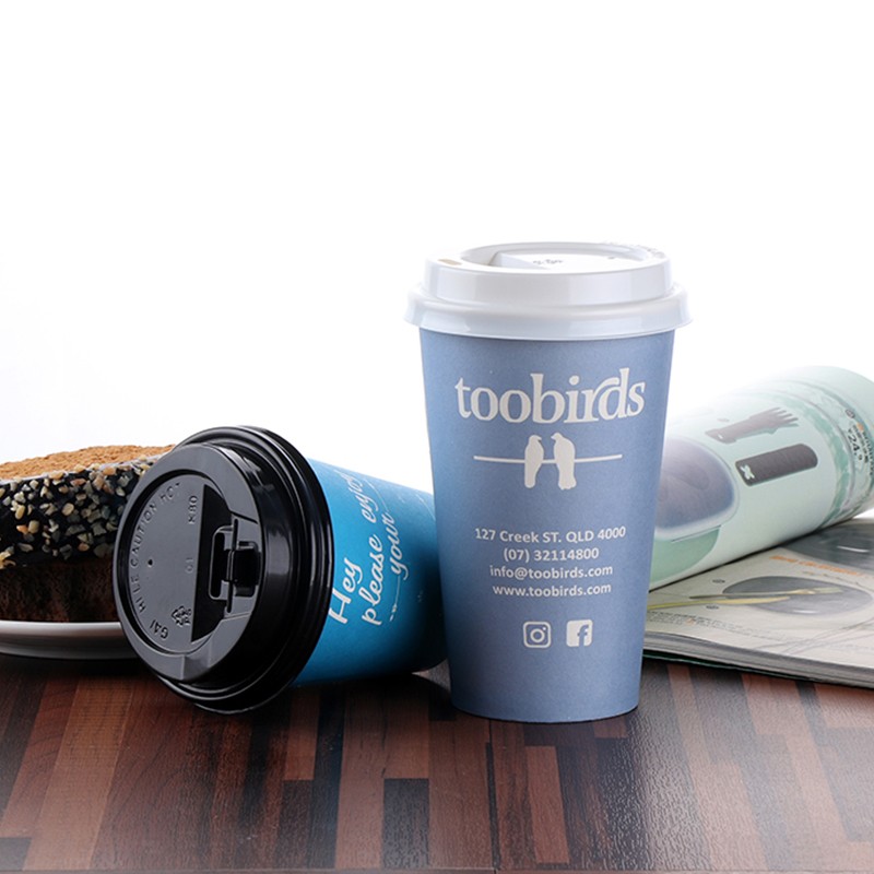 Custom LOGO Cafe Takeaway Cardboard12oz Cup for Hot Drink Single Wall Disposable Paper Coffee Cup With Lid