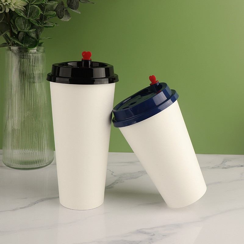 Custom LOGO Cafe Takeaway Cardboard 16oz Cup for Hot Drink Single Wall Disposable Paper Coffee Cup With Lid