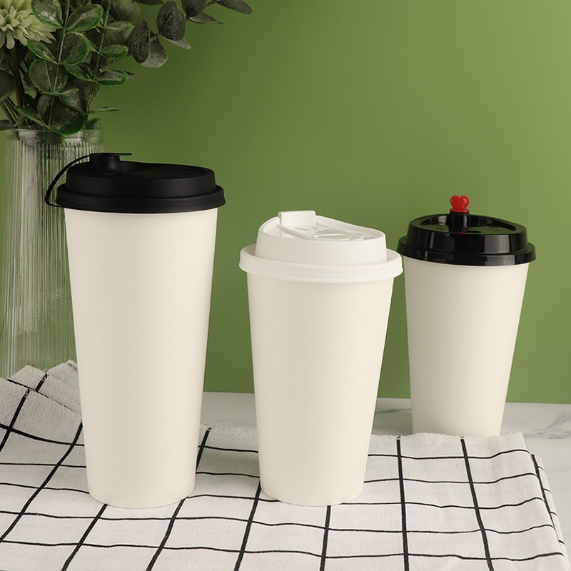Custom LOGO Cafe Takeaway Cardboard 16oz Cup for Hot Drink Single Wall Disposable Paper Coffee Cup With Lid