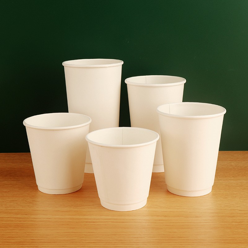 Custom logo Biodegradable 12oz Double-wall Paper Coffee Cups for High-quality Cafes