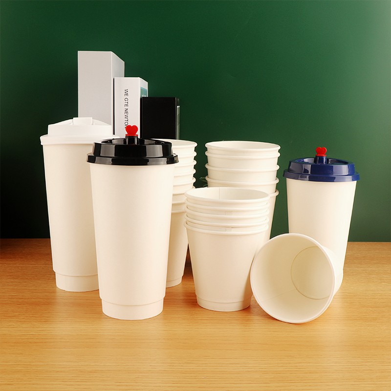 Custom Print logo Set 20oz Take Away Hot Disposable Ripple Double Wall Paper Coffee Cup with Lid