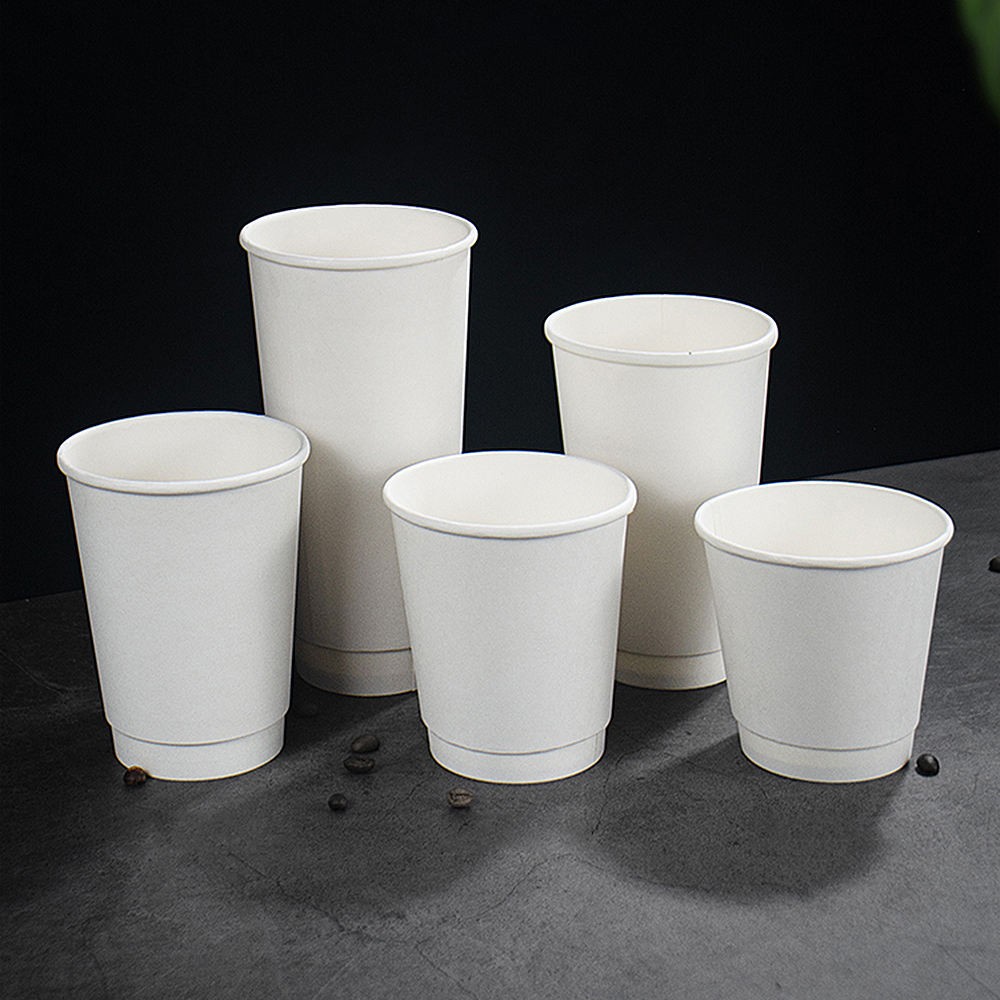 Custom Disposable Double Wall 22oz Paper Cups Recyclable Coffee and Cafe Bakery Cups with Lids
