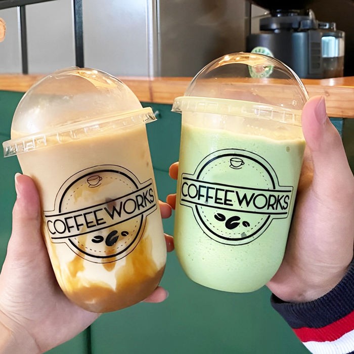 Logo Custom Coffee Cups Disposable Clear Cold Drink PET Tea Cups Coffee U Shaped Plastic Cups with Lids