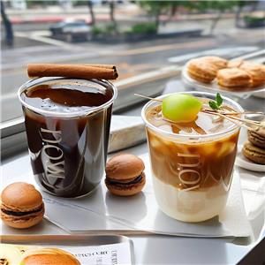 Logo Custom Coffee Cups Disposable Clear Cold Drink PET Tea Cups Coffee U Shaped Plastic Cups with Lids