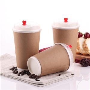 Double wall paper cup for hot beverages