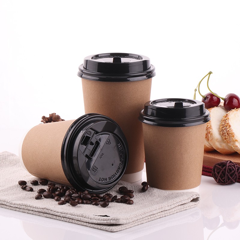 Double wall paper cup for hot beverages