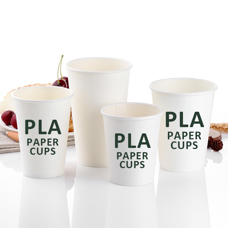 Custom Printed Double Wall Hot Beverage Eco-friendly PLA Paper Coffee Cups With Lid