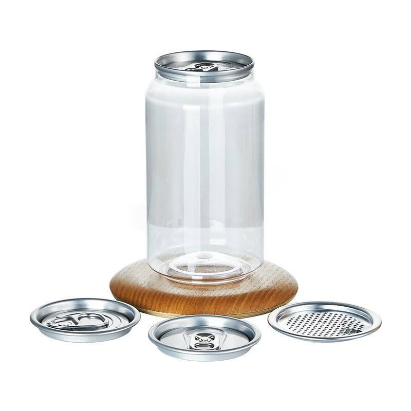High Quality Disposable Clear PET Can Custom Logo Clod Drink Cup Cake Bottle Pop Can With Easy Open Lid for Beverage Shop