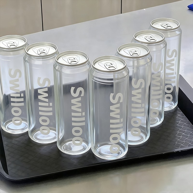 High Quality Disposable Clear PET Can Custom Logo Clod Drink Cup Cake Bottle Pop Can With Easy Open Lid for Beverage Shop